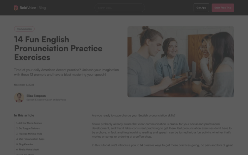 Visit website for Pronunciation Practice